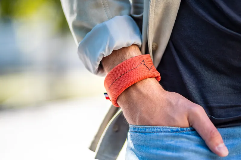 bracelet lesté poignet orange - poids pour poignet de 250g - poids pour se renforcer musculairement - accessoire musculation